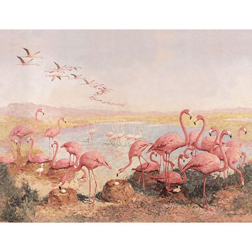 Papier peint classique - FLAMINGEOES - Neodko - en textile non-tissé / en vinyle / à motif nature