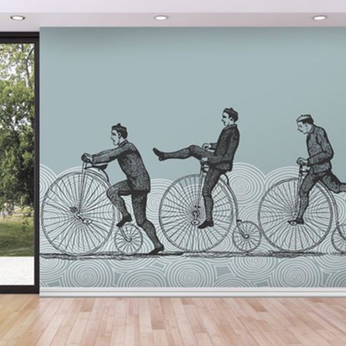 Papier peint contemporain - BICYCLETTE - Neodko - en textile non-tissé / en vinyle / panoramique