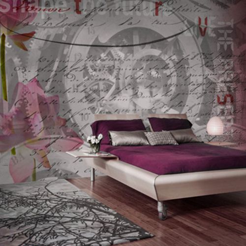 Papier peint contemporain - MECANIC FLOWERS - Neodko - en textile non-tissé / en vinyle / panoramique