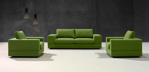 Canapé contemporain - TOLO - Indesign Living - en cuir / vert / 2 places