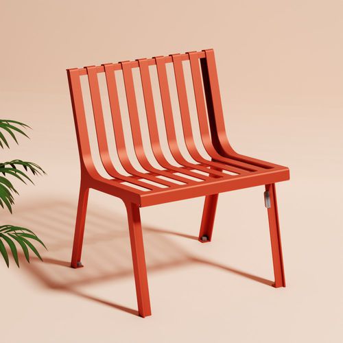 Chaise contemporaine - cité Z - Objets Publics - d'extérieur / en acier thermolaqué / avec piètement en acier thermolaqué
