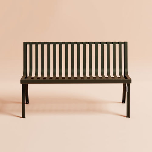 Banc public contemporain - Cité Z - Objets Publics - en acier thermolaqué / avec dossier / sans accoudoirs