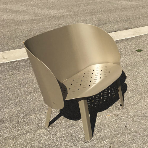 Fauteuil urbain contemporain - cabriolet Croisements - Objets Publics - en acier thermolaqué / en acier / sur mesure