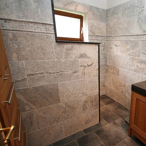 Mosaïque en travertin - TOPPOLINO  - Bauma-stone - d'intérieur / murale / carrée