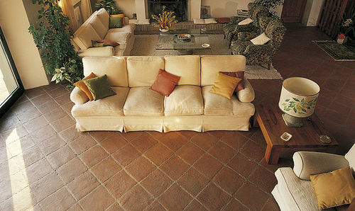 Carrelage en terracotta - TUSCAN - TerracottaItaly - d'argile / mat / de salon
