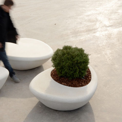 Jardinière en béton - Supercell - Durbanis - design original / pour espace public / blanche
