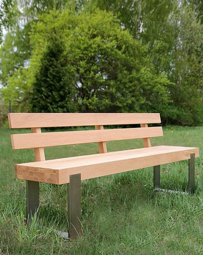 Banc de jardin contemporain - FRAME  - MILONI Deutschland - en bois / avec dossier