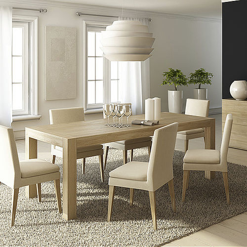 Table à manger contemporaine - BLOX - MILONI Deutschland - en chêne / en contreplaqué / rectangulaire
