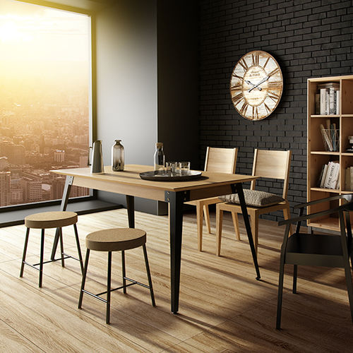Table à manger contemporaine - LOFT - MILONI Deutschland - en bois / en métal / rectangulaire