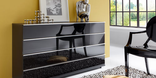 Commode contemporaine - LOFT   - Wiemann - en verre / non spécifié / noire