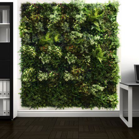 Mur végétal stabilisé - FEATURE WALL - Livingreen design - en panneau modulaire / naturel / feuillages denses