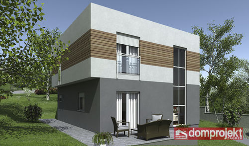 Maison préfabriquée - INES - Domprojekt - écologique / contemporaine / à 2 étages