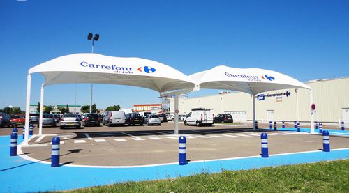 Structure tendue sur ossature métallique - DRIVE - Texabri - pour abri / avec membrane en pvc