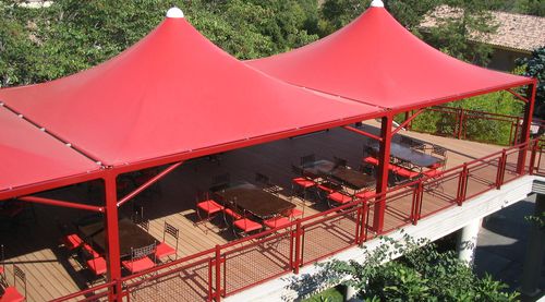Structure tendue sur ossature métallique - Texabri - avec membrane en pvc / pour le secteur événementiel / pour restaurant