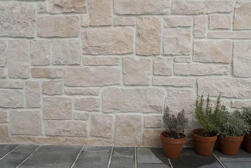 Bardage en briques - FLAT WHITE - Akrolithos S.A. - en pierre naturelle / texturé