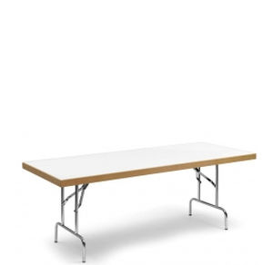 Table à manger contemporaine - 131 - Tagar - agglomérée / en mélaminé / avec piètement en acier chromé