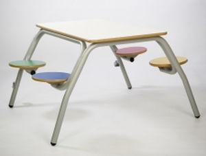 Ensemble table et chaises contemporain - 299 - Tagar - en acier / en stratifié haute pression / sans accoudoirs
