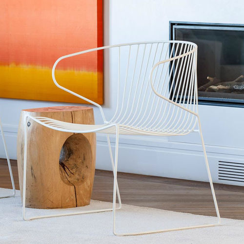 Fauteuil contemporain - BOLONIA - iSi Contract - en acier galvanisé / empilable / noir