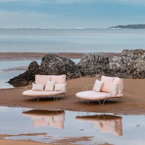 Méridienne contemporaine - OLIVO  - iSi Contract - en tissu / en fil de métal / de jardin