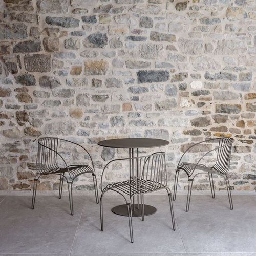 Fauteuil contemporain - COLONIAL  - iSi Contract - en fil de métal / noir / gris