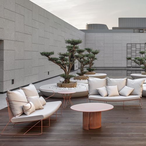 Canapé contemporain - BOLONIA  - iSi Contract - de jardin / avec coussin amovible / luge