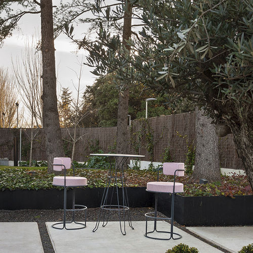 Chaise de bar contemporaine - PARADISO - iSi Contract - de jardin / d'intérieur / en tissu