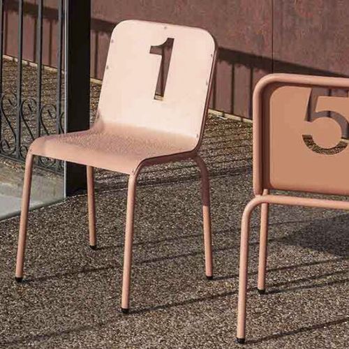 Chaise contemporaine - NUMBERS - iSi Contract - de jardin / d'intérieur / en fil de métal