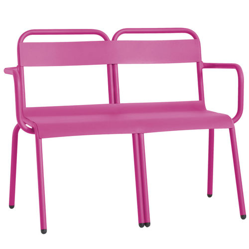 Banc de jardin contemporain - BIARRITZ - iSi Contract - en aluminium / avec dossier / avec accoudoirs