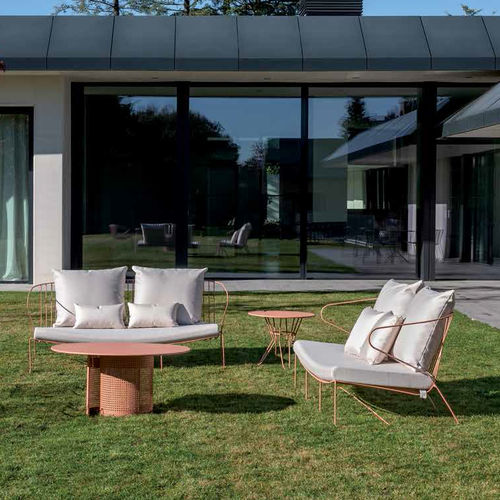Table basse contemporaine - ARENA - iSi Contract - en acier galvanisé / avec piètement en acier galvanisé / ronde