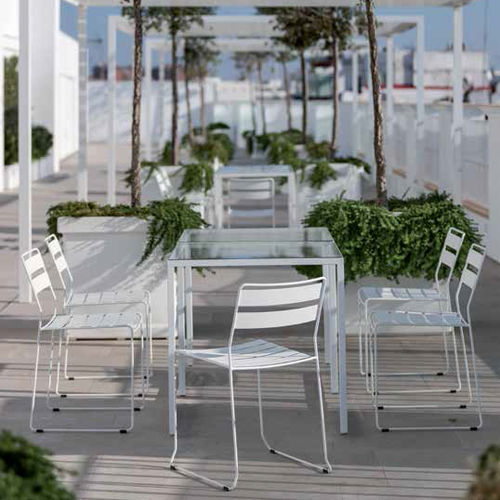 Chaise contemporaine - PORTOFINO - iSi Contract - de jardin / d'intérieur / en acier galvanisé
