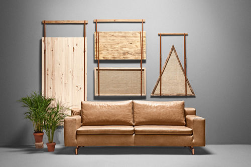 Canapé contemporain - NORMAN - Missana - en cuir / marron / 2 places