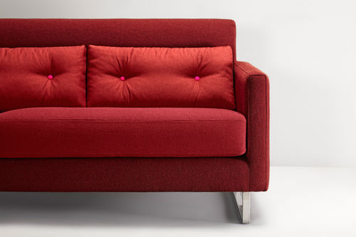 Canapé contemporain - TIBET - Missana - en tissu / rouge / en acier inoxydable