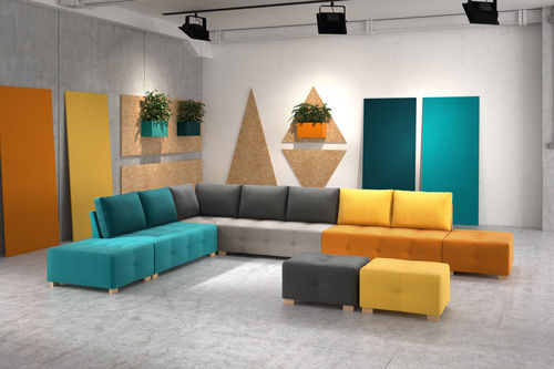 Canapé modulable - POINT - Missana - contemporain / en tissu / multicolore