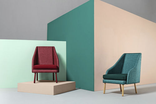 Fauteuil contemporain - MAMUT - Missana - en tissu / en bois