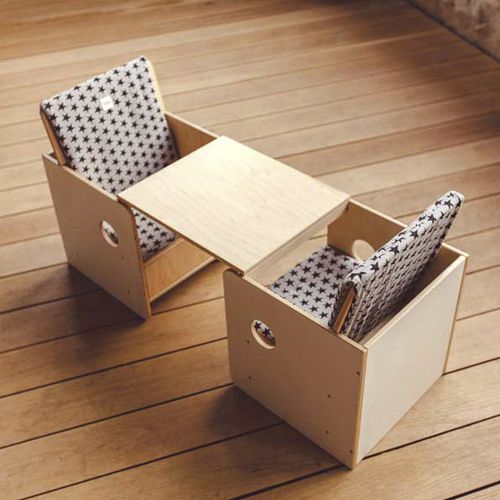 Ensemble table et chaises contemporain - OSIT DUO + NENJOY - nuun kids - d'intérieur / en bois / pour enfant
