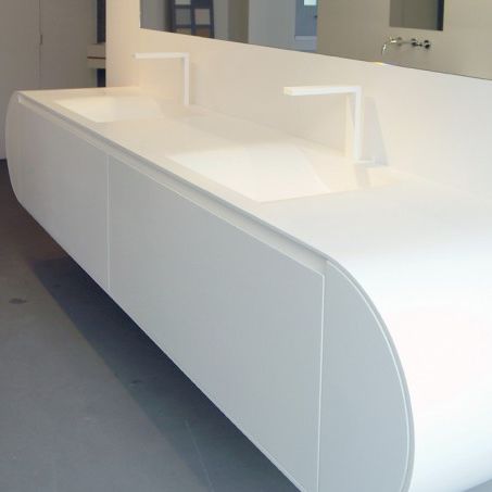 Meuble vasque double - KERROCK - suspendu / en composite / contemporain