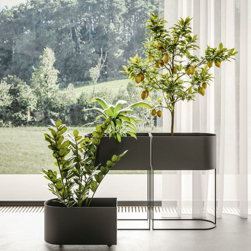 Jardinière en métal - WINK - Ronda Design - rectangulaire / linéaire / avec roues
