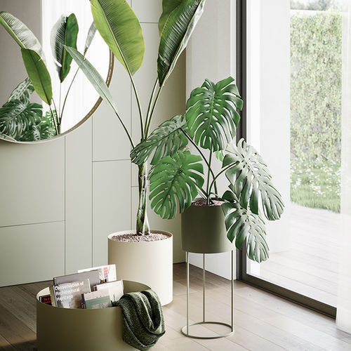 Jardinière en métal peint - GLANCE - Ronda Design - carrée / sur roulettes / contemporaine