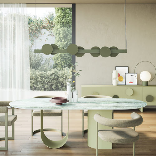 Table contemporaine - ROSHI - Ronda Design - en placage de bois / en verre / en céramique