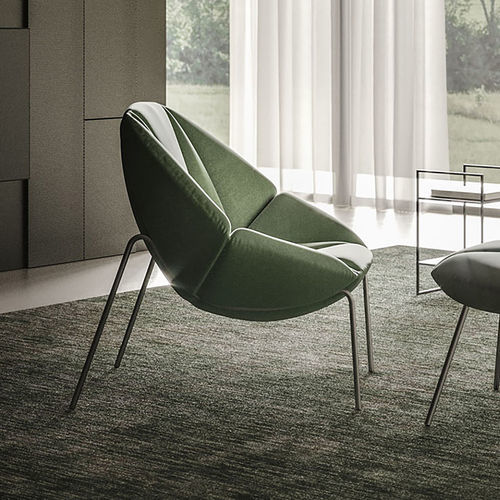 Fauteuil design original - MANTRA  - Ronda Design - en tissu / en cuir / avec repose-pieds