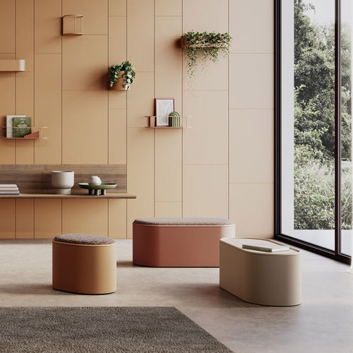 Pouf contemporain - DUB - Ronda Design - en métal peint / ovale / convertible