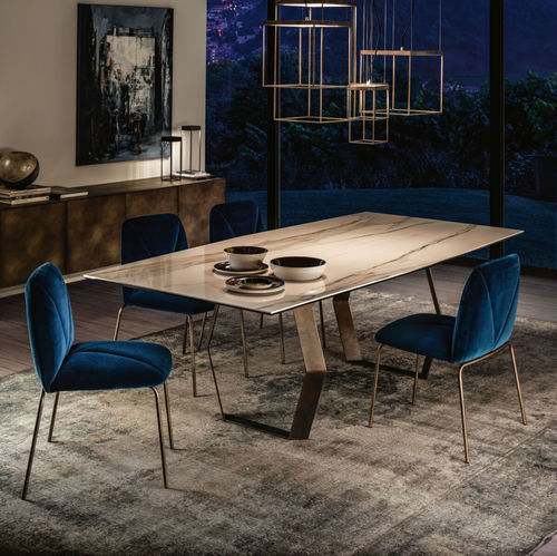 Table à manger contemporaine - MEXA - Ronda Design - en bois / en verre / en céramique