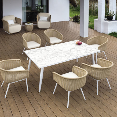 Table à manger contemporaine - PALMA - ARKIMUEBLE - en verre / avec piètement en aluminium / rectangulaire