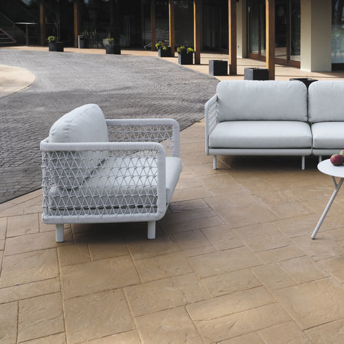 Fauteuil contemporain - VERONA - ARKIMUEBLE - en tissu acrylique / en aluminium / avec coussin amovible