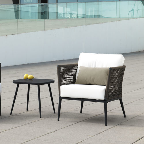 Fauteuil contemporain - ROMA - ARKIMUEBLE - en tissu / en aluminium / en corde