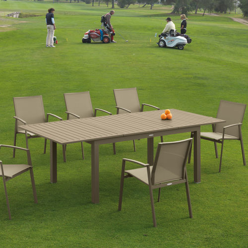 Table à manger contemporaine - FARO - ARKIMUEBLE - en aluminium / avec piètement en aluminium / rectangulaire