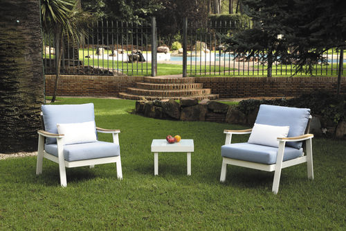 Fauteuil contemporain - CRETA - ARKIMUEBLE - en textile résistant à l'eau / en aluminium / blanc