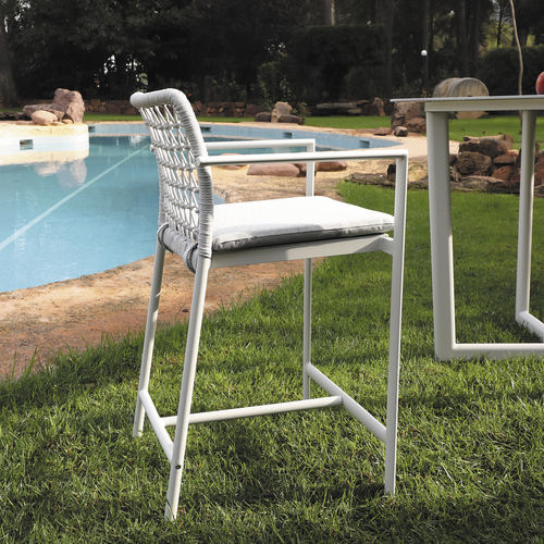 Chaise de bar contemporaine - VERONA - ARKIMUEBLE - de jardin / de terrasse / en aluminium