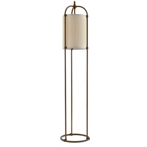 Lampe sur pied - HUA HIKÀ - Aldo Bernardi - en laiton / en tissu / classique