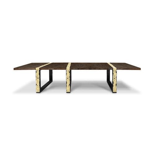 Table basse contemporaine - FIGEN - Malabar - en chêne / avec piètement en bois laqué / avec piètement en bois laqué brillant